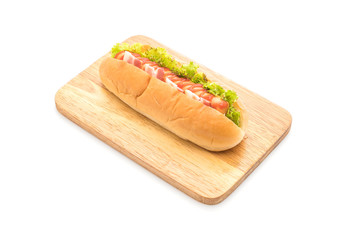 sausage hotdog with ketchup
