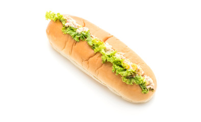 tuna corn salad hotdog