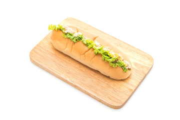 tuna corn salad hotdog