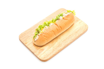 tuna corn salad hotdog