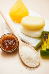 Set for care of skin body, bath accessories