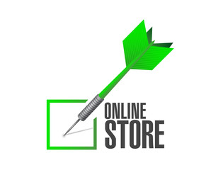 online store check dart sign concept