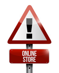 online store warning sign concept