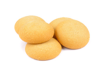 close-up view of cookies isolated on white background