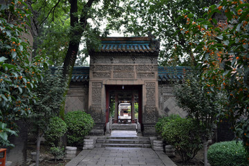 Obraz premium The view around Xi'an Great Mosque, considered as one of the most important place for Chinese Muslims in China. Pic was taken in September 2017. Translation: 