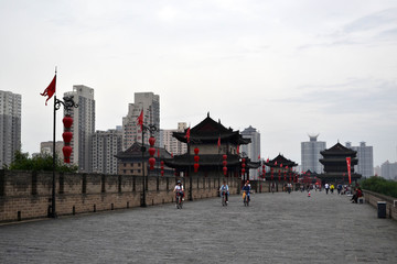 The view around Xi'An City Wall during cloudy day. Pic was taken in September 2017