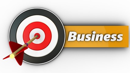 3d target with business sign