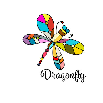 Art dragonfly, sketch for your design