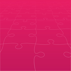 Perspective Pink Puzzles Pieces - Vector Jigsaw