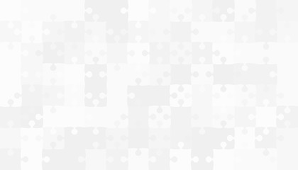 Grey Puzzles Pieces Jigsaw - Vector Background.