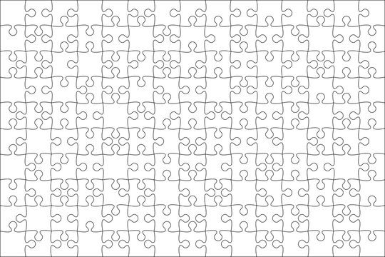 Vector 150 White Puzzles Pieces Jigsaw.