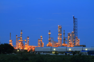 petrochemical industry on blue sky