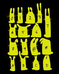 Funny rabbits collection for your design