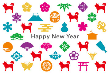 年賀状　戌年　はがきサイズ