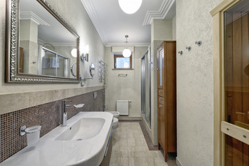 The interior of bathroom.