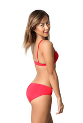 Naklejka premium woman in red bikini