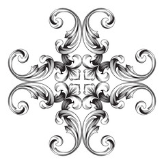 Classical baroque ornament vector 