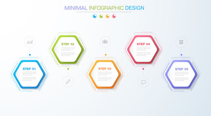 Infographic Elements with business icon on full color background circle process or steps and options workflow diagrams,vector design element eps10 illustration