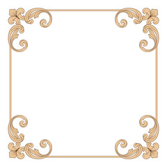 Classical baroque ornament vector 