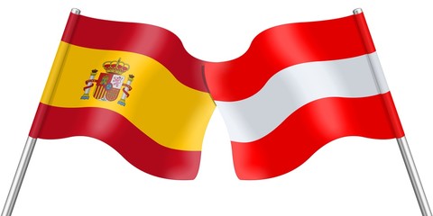 Flags. Spain and Austria