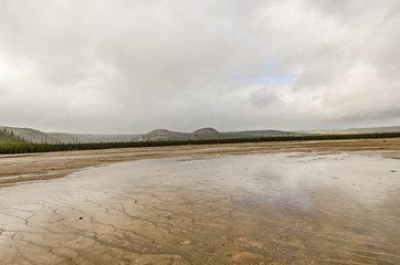 Water at Midway Geyser Basin Reflects the Sky
