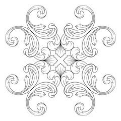 Classical baroque ornament vector 