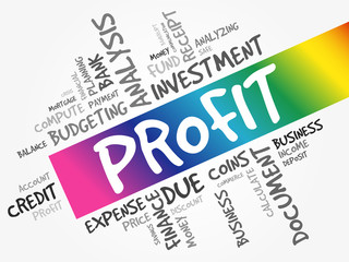 PROFIT word cloud collage, business concept background