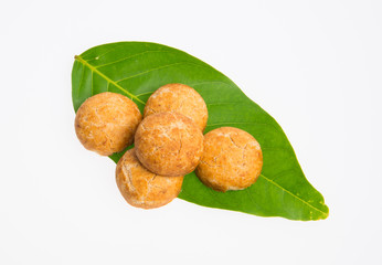 Peanut cookies or Chinese traditional peanut cookies on a background.