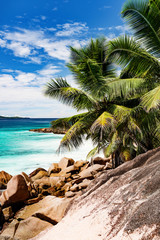 Photo of a tropical beach on the sunny day