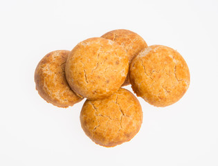 Peanut cookies or Chinese traditional peanut cookies on a background.