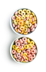 Colorful cereal rings.