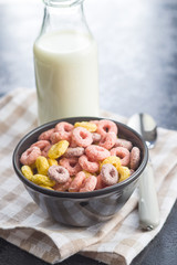 Colorful cereal rings.