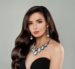 Attractive Woman in Black Dress, Luxury Style