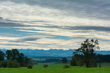 Voralpenland mit Alpenpanorama