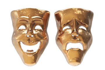 Theater masks isolated on white / 3D Rendering