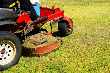 Obraz premium Lawn Care. Riding Mower. Grass