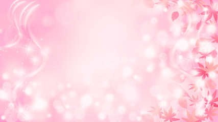 秋のイメージ　輝く紅葉と落ち葉