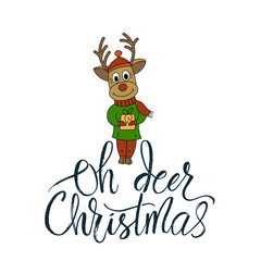 Vector Christmas card with hand lettering.