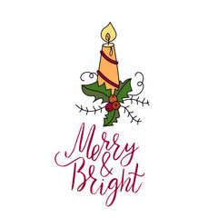 Vector Christmas card with hand lettering.