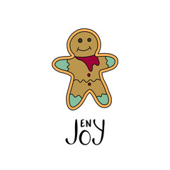 Vector Christmas card with hand lettering.