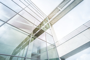 modern building facade - glass office building exterior