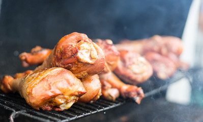 Turkey on the grill close-up