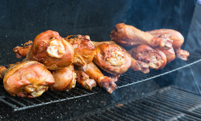 Fried turkey on the grill