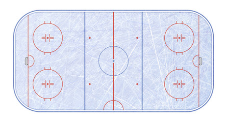 Vector of ice hockey rink. Textures blue ice. Ice rink. top view. Vector illustration background.