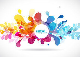 Abstract colored flower background with circles.