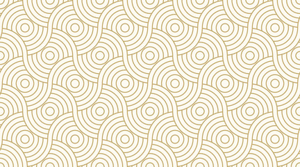 Patroon naadloze cirkel abstracte Golf achtergrond streep goud luxe kleur en lijn. Geometrische lijnvector.