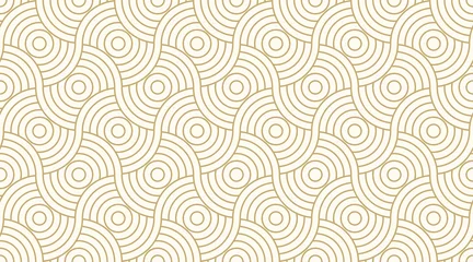 Gordijnen Patroon naadloze cirkel abstracte Golf achtergrond streep goud luxe kleur en lijn. Geometrische lijnvector. © Strawberry Blossom