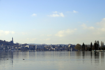Fototapeta premium Annecy lake and city, Savoy, France