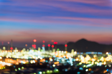 Colorful of city lights and illuminated bokeh, Blurred abstract background