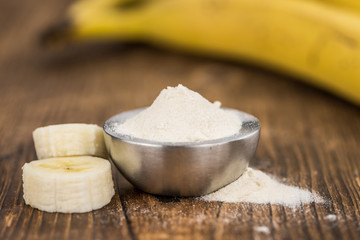 Banana Powder on vintage wooden background